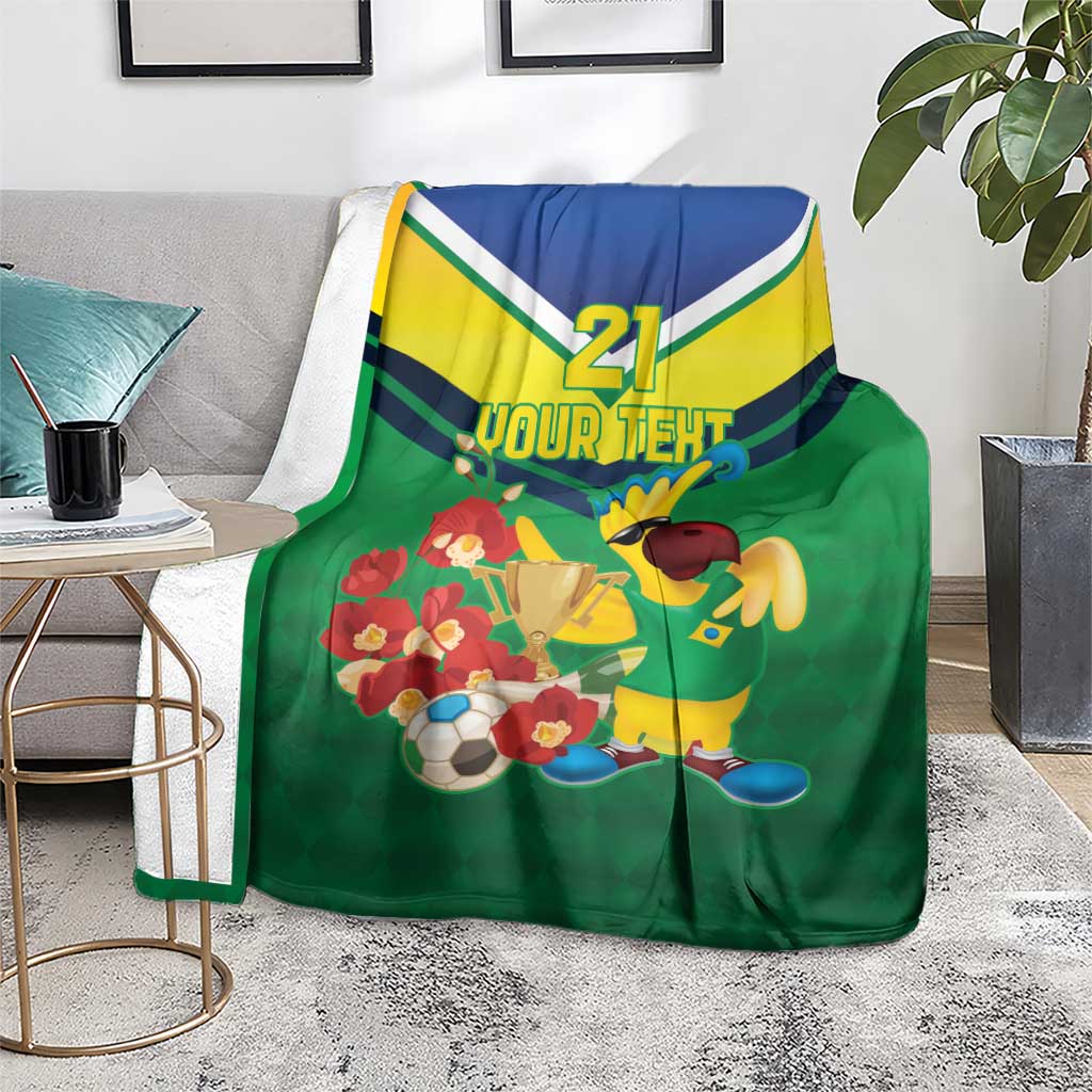Brazil Canarinho Football Custom Blanket Bora Brasil! Go Brazil!
