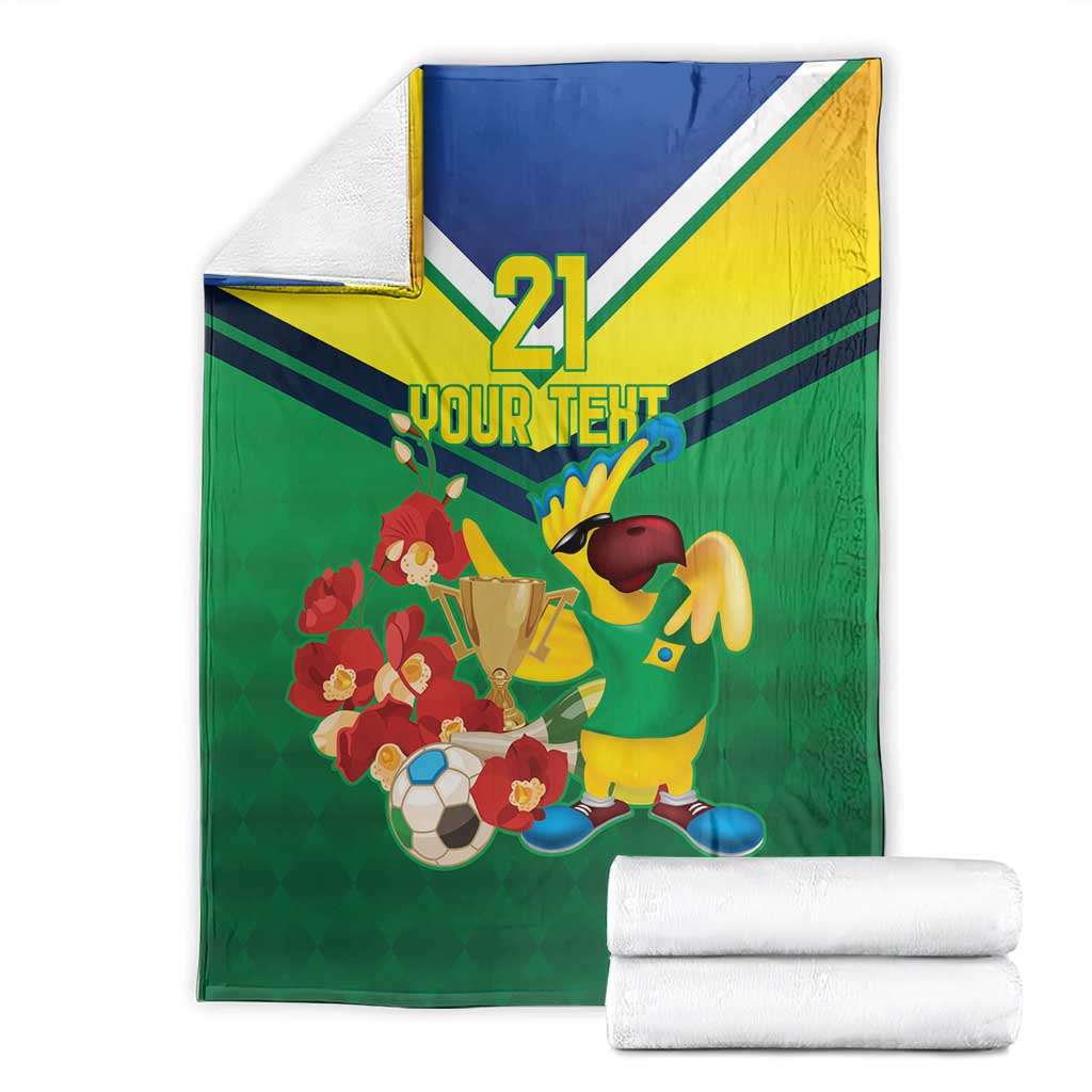 Brazil Canarinho Football Custom Blanket Bora Brasil! Go Brazil!