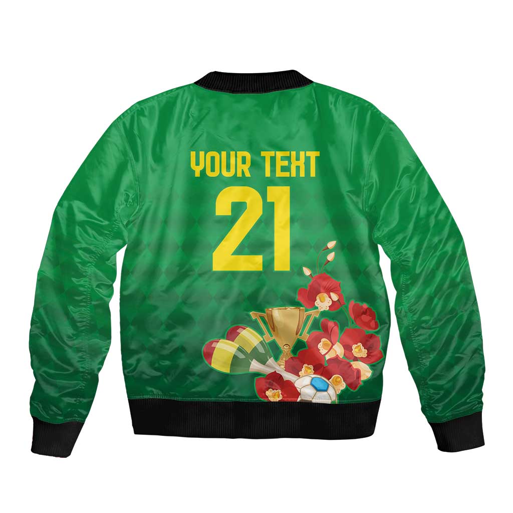 Brazil Canarinho Football Custom Bomber Jacket Bora Brasil! Go Brazil!