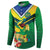 Brazil Canarinho Football Custom Button Sweatshirt Bora Brasil! Go Brazil!