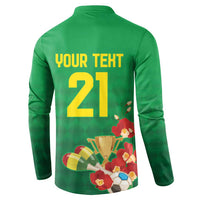 Brazil Canarinho Football Custom Button Sweatshirt Bora Brasil! Go Brazil!