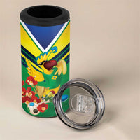 Brazil Canarinho Football Custom 4 in 1 Can Cooler Tumbler Bora Brasil! Go Brazil!