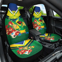Brazil Canarinho Football Custom Car Seat Cover Bora Brasil! Go Brazil!