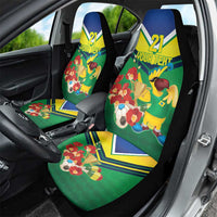 Brazil Canarinho Football Custom Car Seat Cover Bora Brasil! Go Brazil!