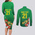 Brazil Canarinho Football Custom Couples Matching Long Sleeve Bodycon Dress and Long Sleeve Button Shirt Bora Brasil! Go Brazil!