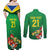 Brazil Canarinho Football Custom Couples Matching Off Shoulder Maxi Dress and Long Sleeve Button Shirt Bora Brasil! Go Brazil!