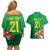 Brazil Canarinho Football Custom Couples Matching Off Shoulder Short Dress and Hawaiian Shirt Bora Brasil! Go Brazil!