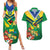 Brazil Canarinho Football Custom Couples Matching Summer Maxi Dress and Hawaiian Shirt Bora Brasil! Go Brazil!