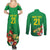 Brazil Canarinho Football Custom Couples Matching Summer Maxi Dress and Long Sleeve Button Shirt Bora Brasil! Go Brazil!