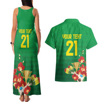 Brazil Canarinho Football Custom Couples Matching Tank Maxi Dress and Hawaiian Shirt Bora Brasil! Go Brazil!