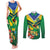 Brazil Canarinho Football Custom Couples Matching Tank Maxi Dress and Long Sleeve Button Shirt Bora Brasil! Go Brazil!