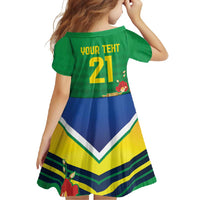 Brazil Canarinho Football Custom Family Matching Mermaid Dress and Hawaiian Shirt Bora Brasil! Go Brazil!