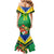 Brazil Canarinho Football Custom Family Matching Mermaid Dress and Hawaiian Shirt Bora Brasil! Go Brazil!