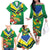 Brazil Canarinho Football Custom Family Matching Off The Shoulder Long Sleeve Dress and Hawaiian Shirt Bora Brasil! Go Brazil!