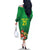 Brazil Canarinho Football Custom Family Matching Off The Shoulder Long Sleeve Dress and Hawaiian Shirt Bora Brasil! Go Brazil!
