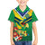 Brazil Canarinho Football Custom Family Matching Off The Shoulder Long Sleeve Dress and Hawaiian Shirt Bora Brasil! Go Brazil!