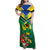 Brazil Canarinho Football Custom Family Matching Off Shoulder Maxi Dress and Hawaiian Shirt Bora Brasil! Go Brazil!
