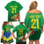Brazil Canarinho Football Custom Family Matching Off Shoulder Short Dress and Hawaiian Shirt Bora Brasil! Go Brazil!