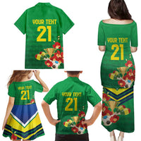 Brazil Canarinho Football Custom Family Matching Puletasi and Hawaiian Shirt Bora Brasil! Go Brazil!