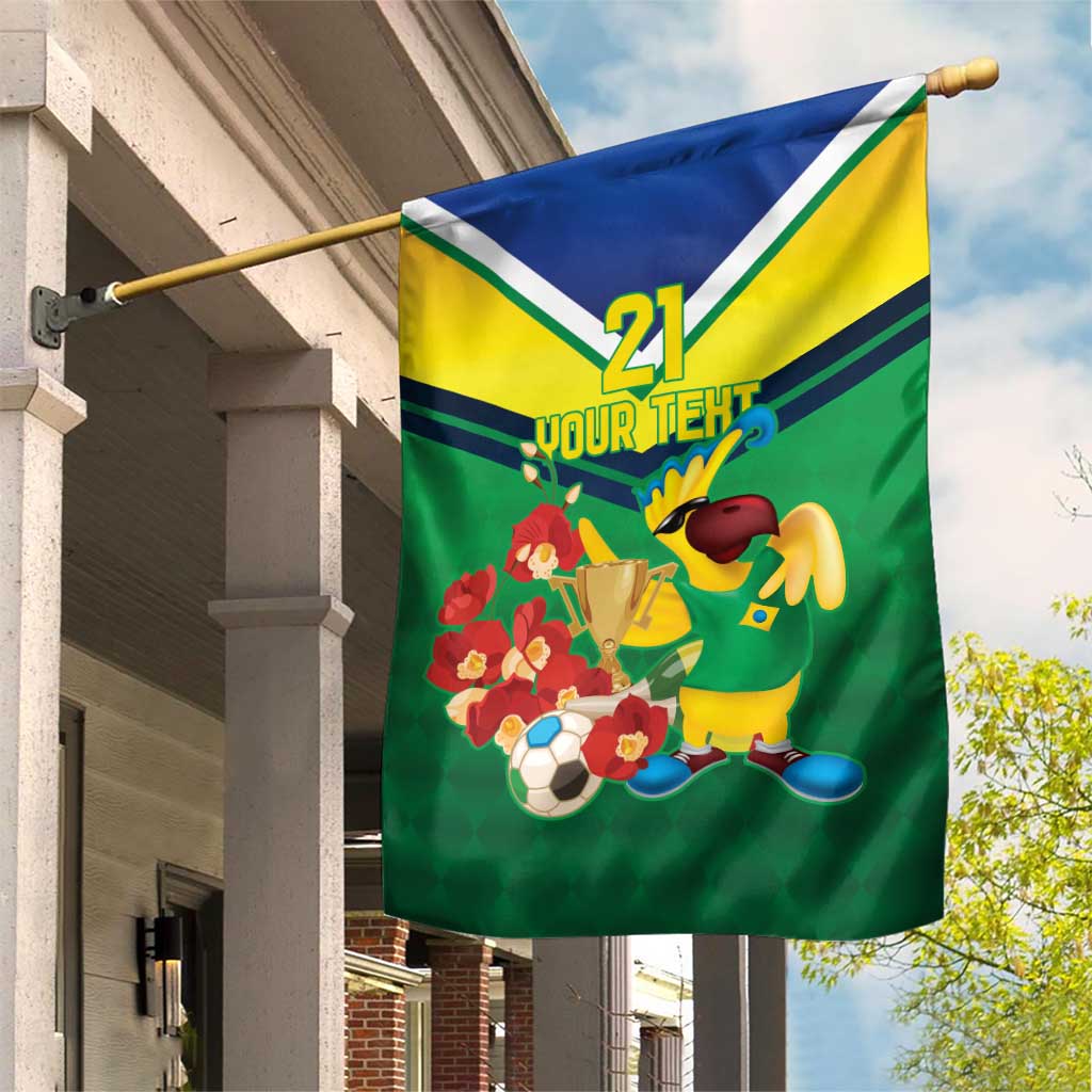 Brazil Canarinho Football Custom Garden Flag Bora Brasil! Go Brazil!