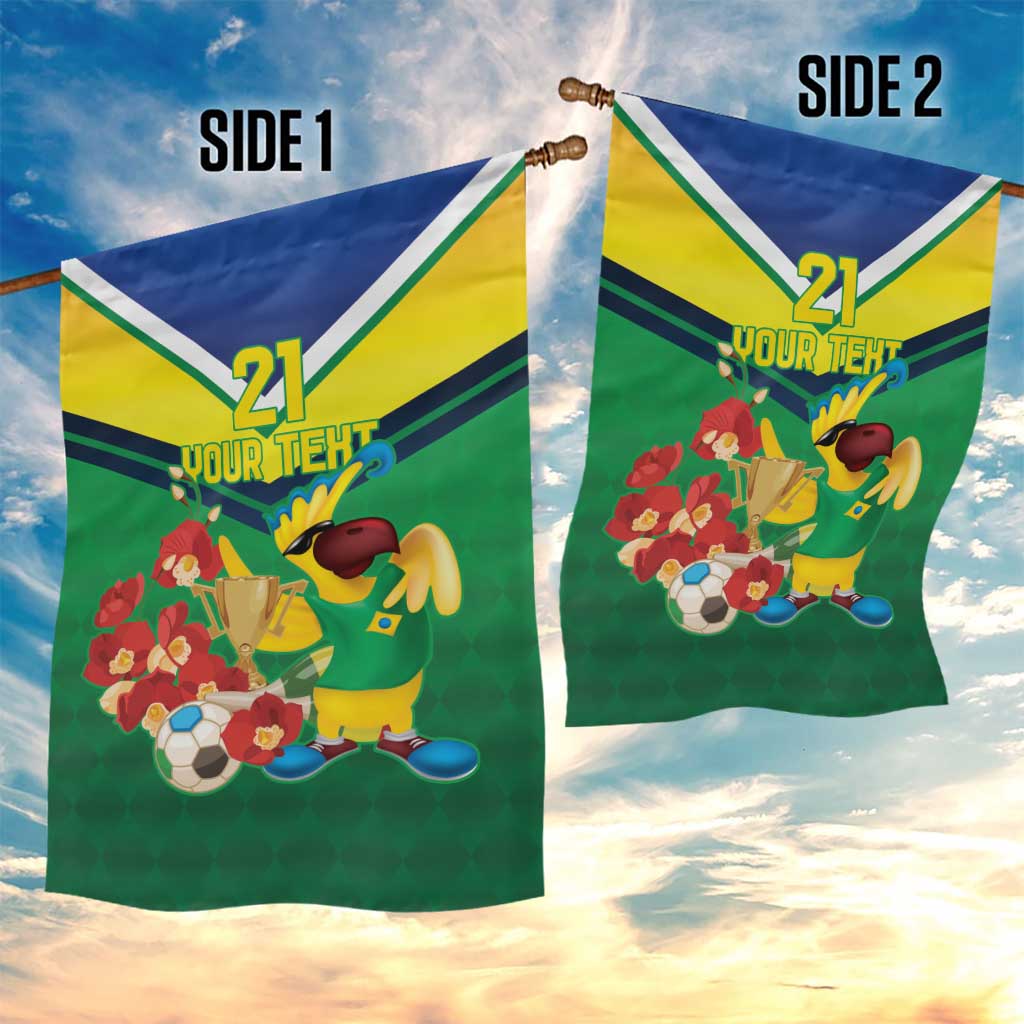 Brazil Canarinho Football Custom Garden Flag Bora Brasil! Go Brazil!