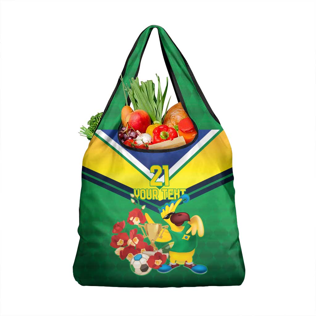 Brazil Canarinho Football Custom Grocery Bag Bora Brasil! Go Brazil!