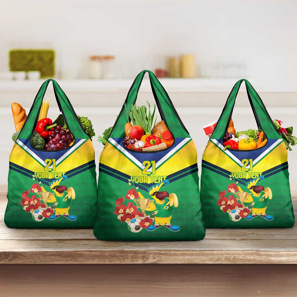 Brazil Canarinho Football Custom Grocery Bag Bora Brasil! Go Brazil!