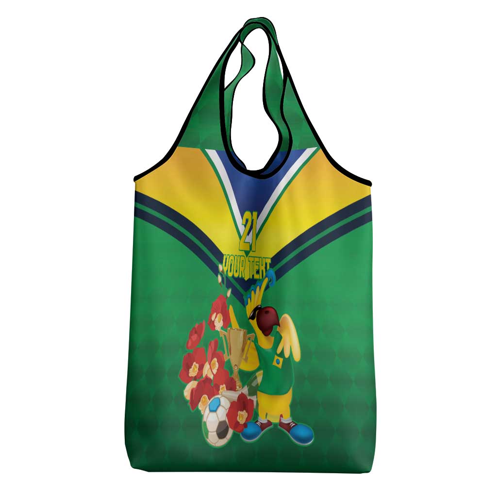Brazil Canarinho Football Custom Grocery Bag Bora Brasil! Go Brazil!