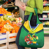 Brazil Canarinho Football Custom Grocery Bag Bora Brasil! Go Brazil!