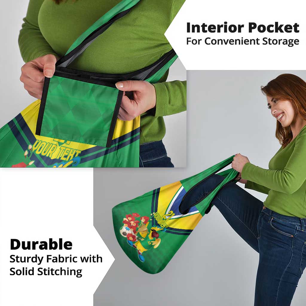 Brazil Canarinho Football Custom Grocery Bag Bora Brasil! Go Brazil!