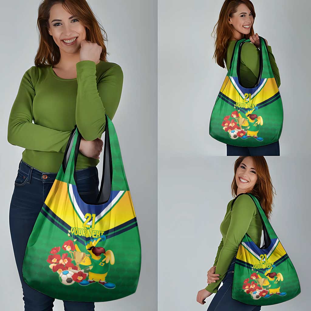 Brazil Canarinho Football Custom Grocery Bag Bora Brasil! Go Brazil!
