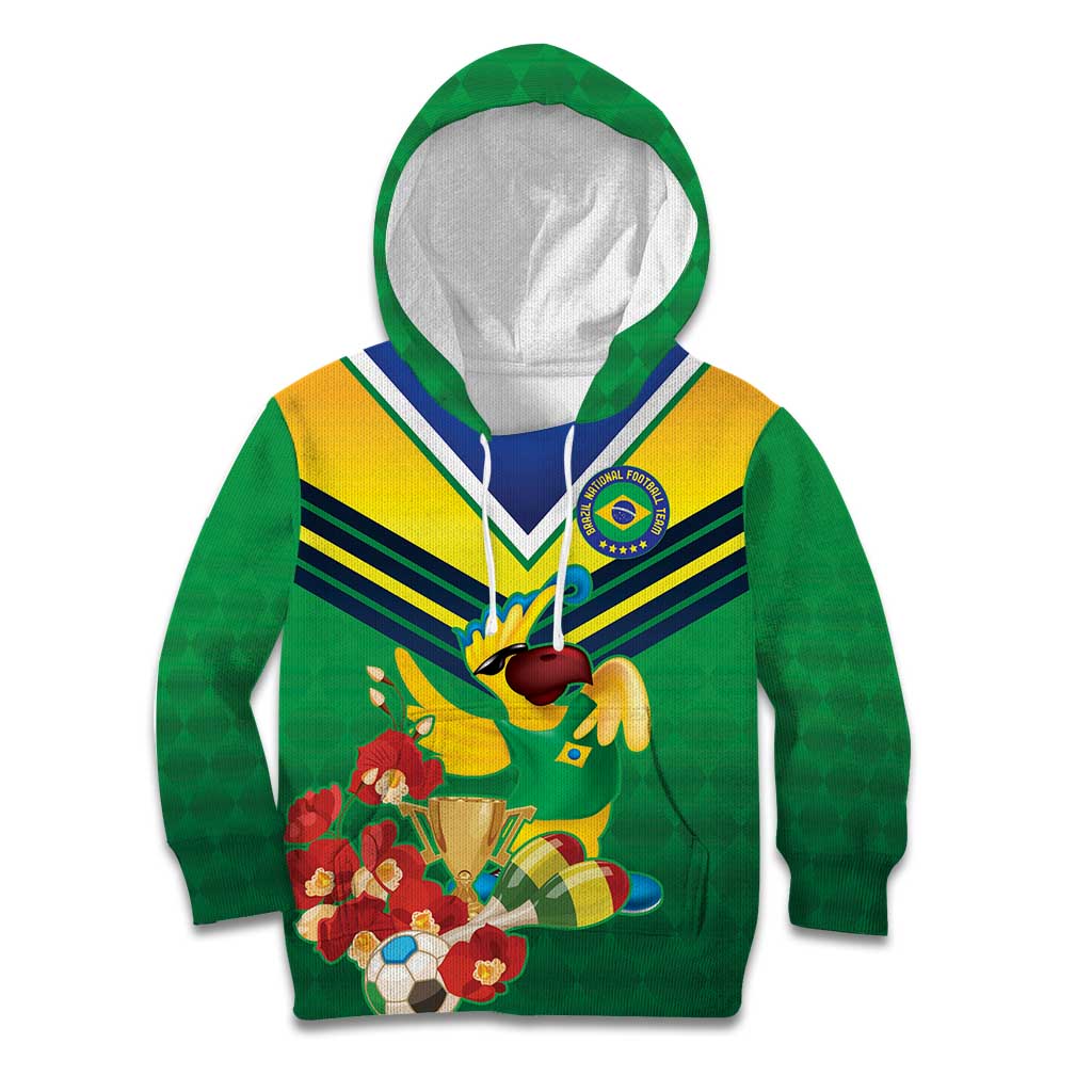 Brazil Canarinho Football Custom Kid Hoodie Bora Brasil! Go Brazil!