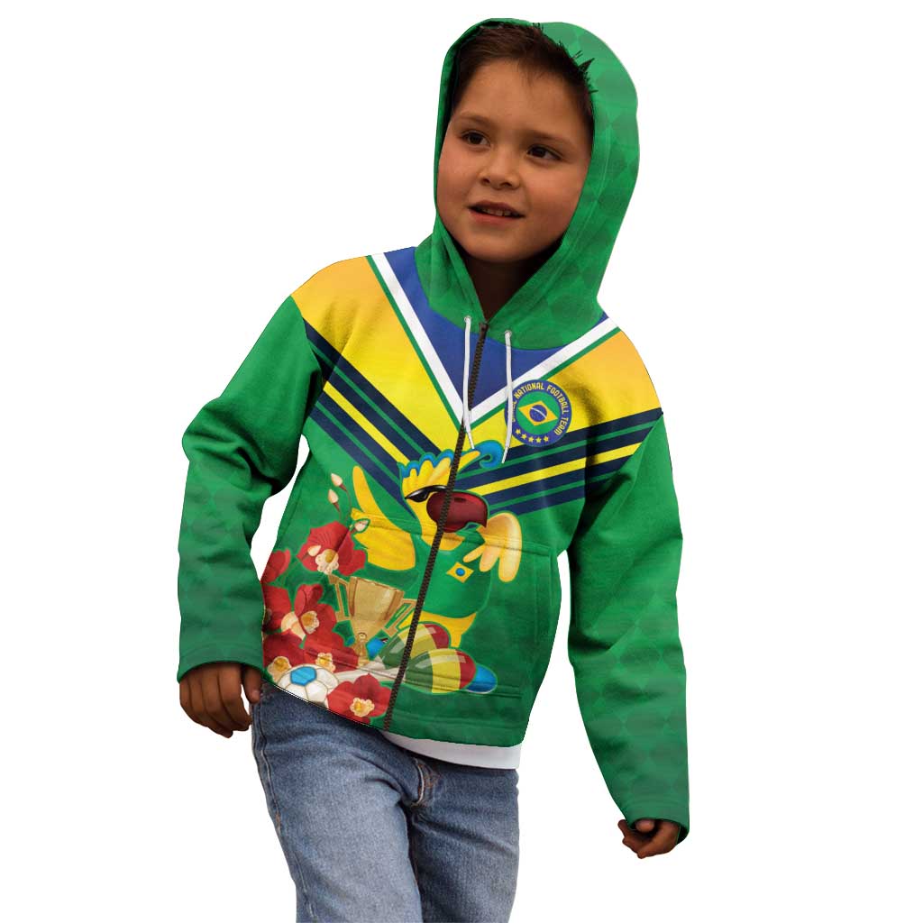 Brazil Canarinho Football Custom Kid Hoodie Bora Brasil! Go Brazil!