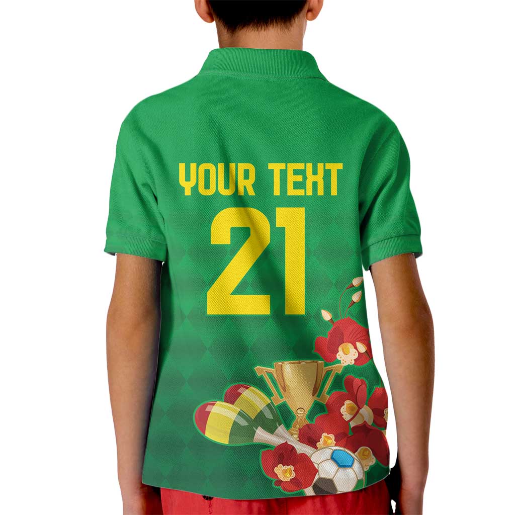 Brazil Canarinho Football Custom Kid Polo Shirt Bora Brasil! Go Brazil!