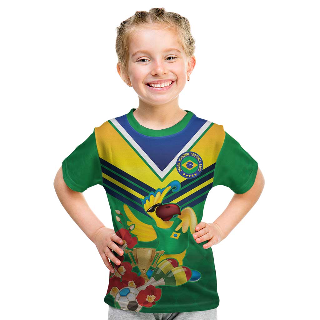 Brazil Canarinho Football Custom Kid T Shirt Bora Brasil! Go Brazil!