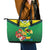 Brazil Canarinho Football Custom Leather Tote Bag Bora Brasil! Go Brazil!