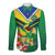 Brazil Canarinho Football Custom Long Sleeve Button Shirt Bora Brasil! Go Brazil!