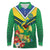 Brazil Canarinho Football Custom Long Sleeve Polo Shirt Bora Brasil! Go Brazil!