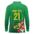 Brazil Canarinho Football Custom Long Sleeve Polo Shirt Bora Brasil! Go Brazil!