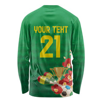 Brazil Canarinho Football Custom Long Sleeve Shirt Bora Brasil! Go Brazil!