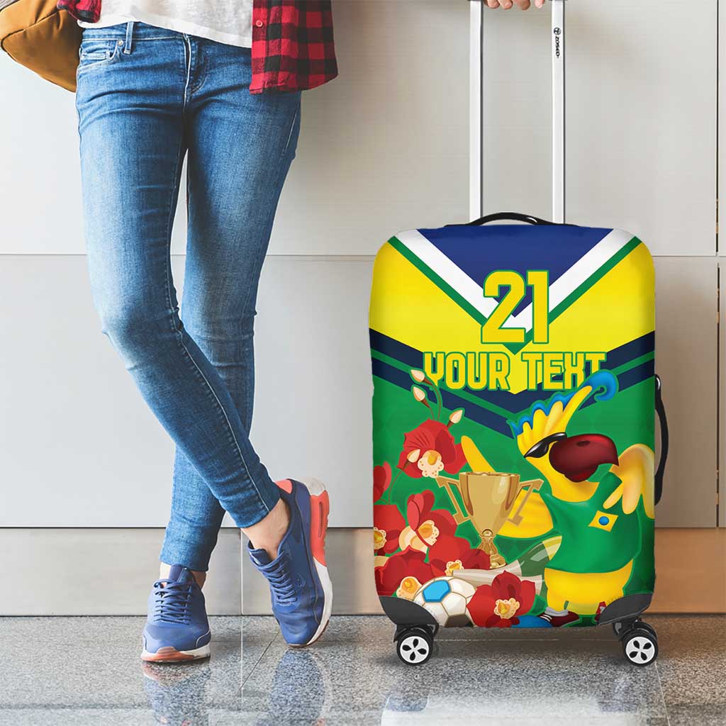 Brazil Canarinho Football Custom Luggage Cover Bora Brasil! Go Brazil!
