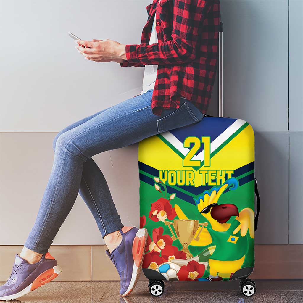 Brazil Canarinho Football Custom Luggage Cover Bora Brasil! Go Brazil!