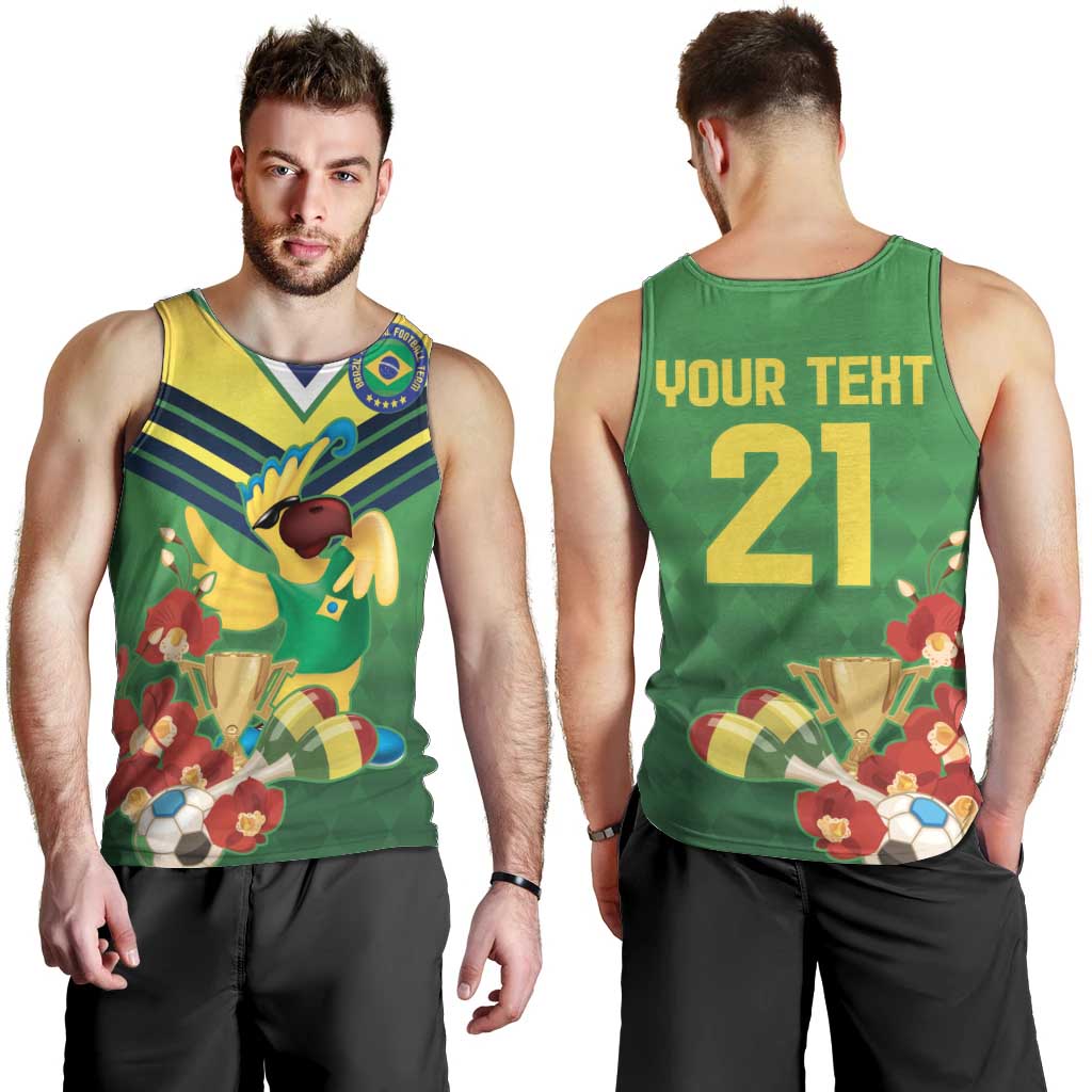Brazil Canarinho Football Custom Men Tank Top Bora Brasil! Go Brazil!