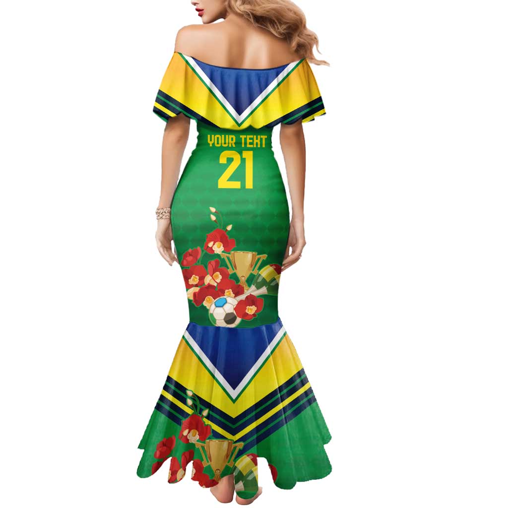 Brazil Canarinho Football Custom Mermaid Dress Bora Brasil! Go Brazil!