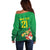 Brazil Canarinho Football Custom Off Shoulder Sweater Bora Brasil! Go Brazil!