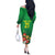 Brazil Canarinho Football Custom Off The Shoulder Long Sleeve Dress Bora Brasil! Go Brazil!