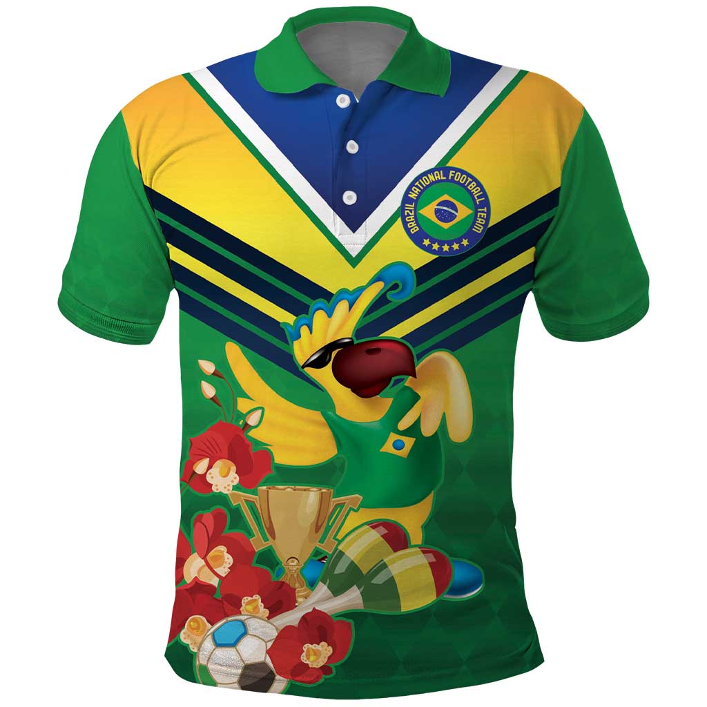 Brazil Canarinho Football Custom Polo Shirt Bora Brasil! Go Brazil!