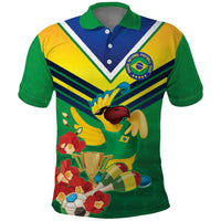 Brazil Canarinho Football Custom Polo Shirt Bora Brasil! Go Brazil!