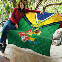 Brazil Canarinho Football Custom Quilt Bora Brasil! Go Brazil!