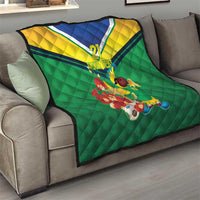 Brazil Canarinho Football Custom Quilt Bora Brasil! Go Brazil!